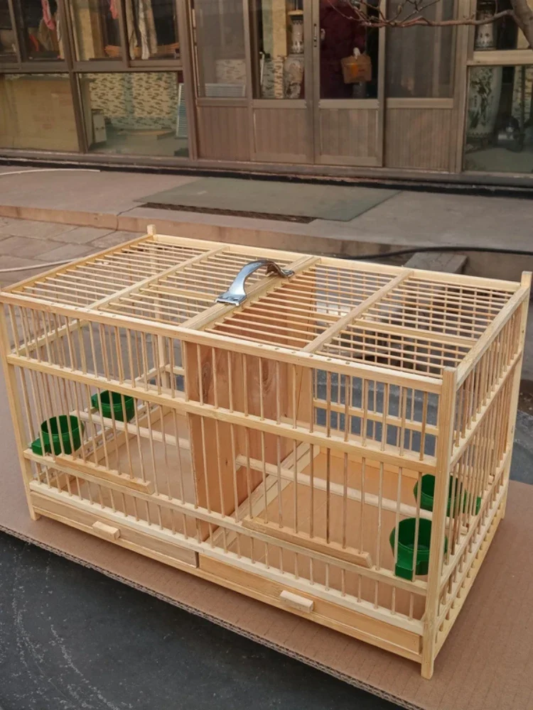 Large Bamboo Avian Enclosure Handcrafted Airy Bird Island Traditional Chinese Folk Art Pet Supplies 50cm