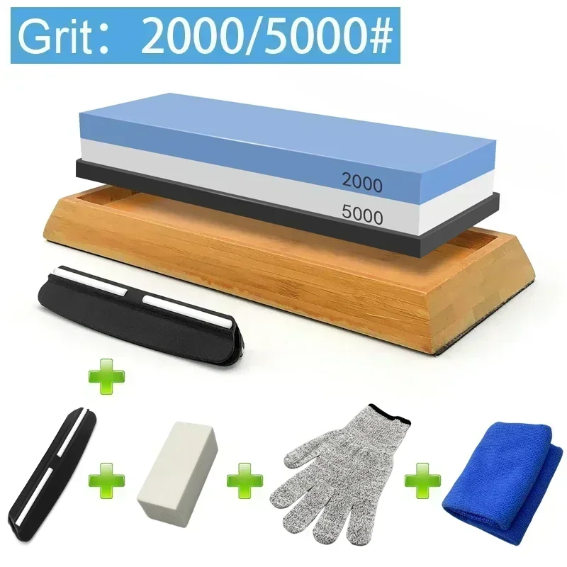 1-7 stuks slijpsteen messenslijper Grit240-8000 #   Whetstone Professionele slijpsteenset Houten basis Hoekgeleider Polijstset