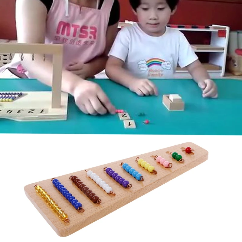 Matériel mathématique Montessori, jouet d'escalier en perles, jouets d'apprentissage préscolaire pour enfants D5QF