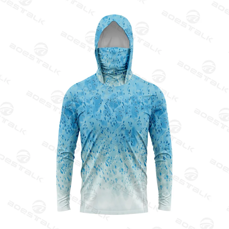 

Fishing Hoodie Shirts Mask UV Protection UPF50+ Neck Gaiter Fishing Clothing Men's Breathable Performance Fishing T-Shirts