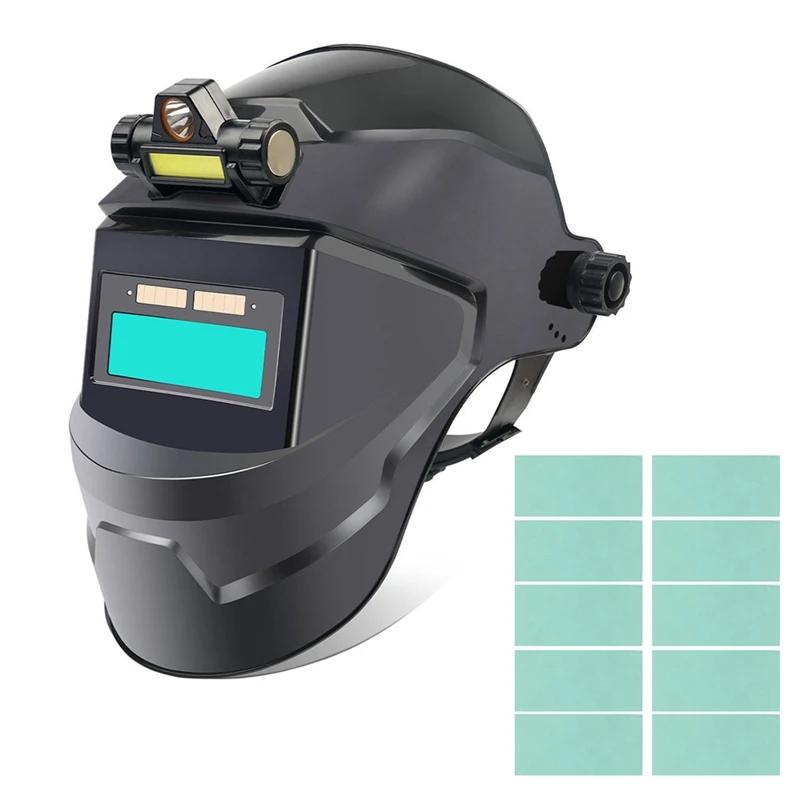 

Auto Darkening Welding Helmet Welding Mask With LED Light Solar Powered Welder Helmet Face Mask With 10 Protective Film Durable