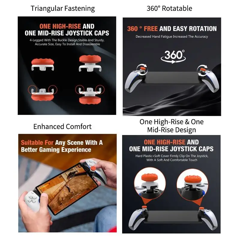 2Pcs Portal Joystick Thumb Stick Grips Non-Slip Enhanced Comfort Grip Soft Covers for Long Travel Gaming Sessions