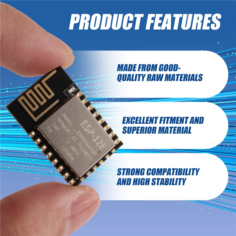 

Новости Последовательный модуль ESP-12E ESP8266 Полновой последовательный порт 802.11B/G/N Портативный модуль Wi-Fi SOC