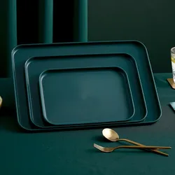 Nordic Style Food Storage Tray Rectangular Shallow Plate Creative Fruit Bread Barbecue Pastry Dishes Kitchen Utensil