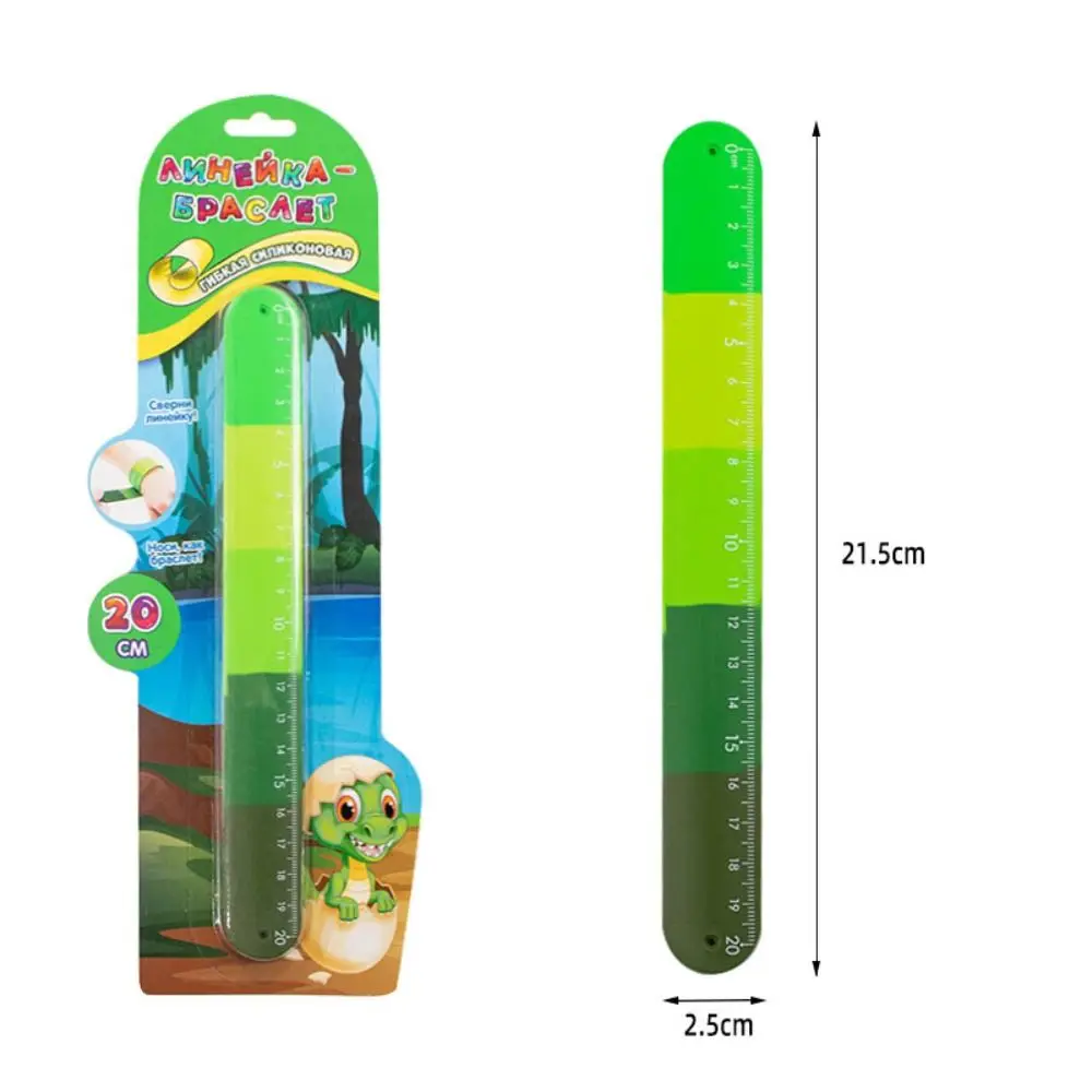 Kids Fidget Toy Clap Ring Straight Ruler Anxiety Relief Stress Relief Snap Ring Bracelet Ruler Drawing Drafting Silicone