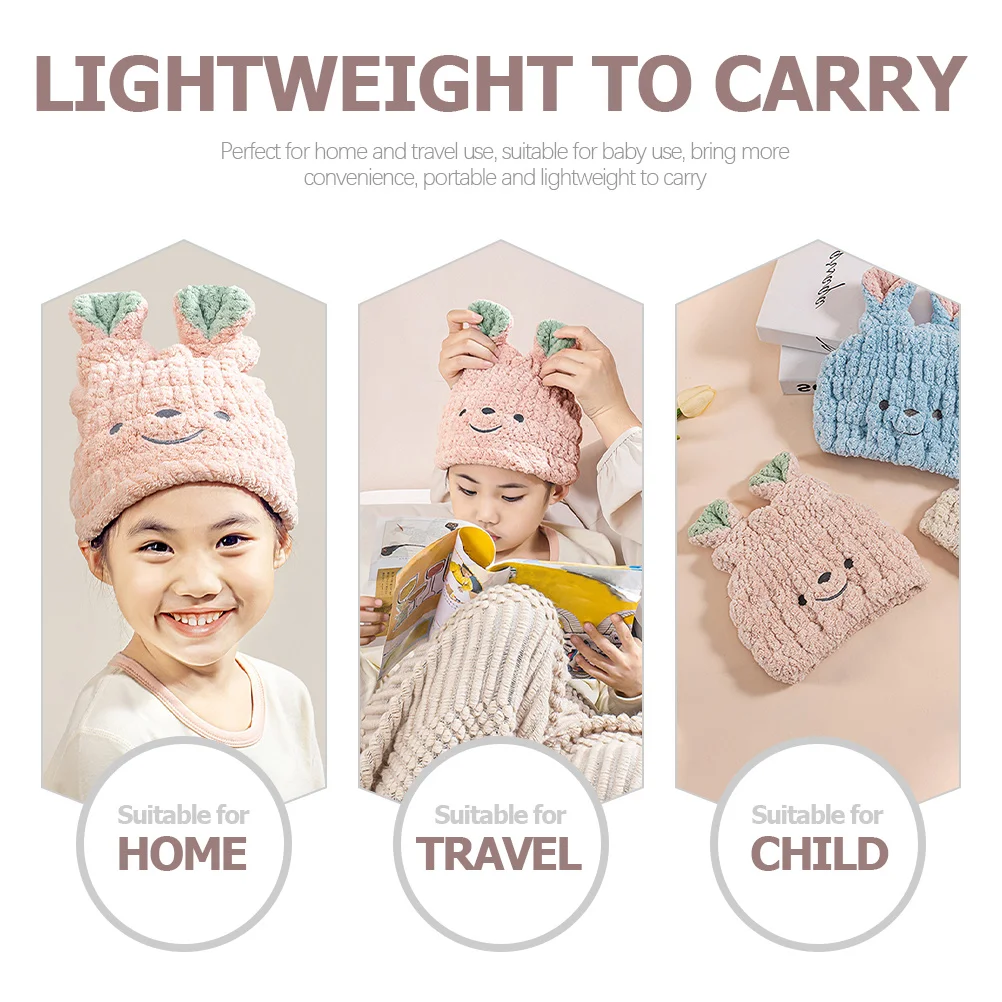 

Bath Hat Absorbent Hair Drying Cap Gentle Fast Dry No Burden Easy Fix Bathing Towel Shower Hat