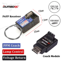 DUMBORC P6FP Receiver Transmitter 6CH 4.8-10V Wireless Coach Module Lamp Control Voltage Return for X6PM X10P RC Car Boat Model