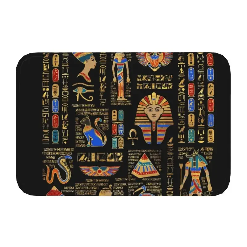 Personalized Egyptian Hieroglyphs And Deities Doormat Mat Anti-Slip Egypt Kitchen Bath Garden Rug Carpet 40*60cm