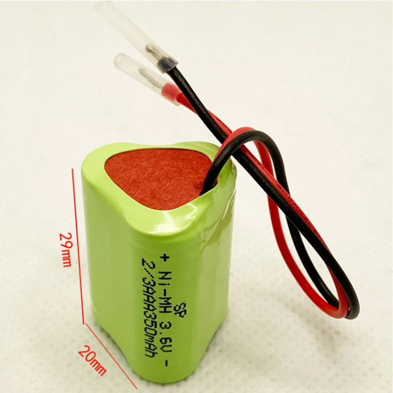 Rechargeable 2/3AAA 350mAh Ni-MH 3.6V Strong Light Flashlight Lnstrument 2/3 AAA Replacement Battery pack