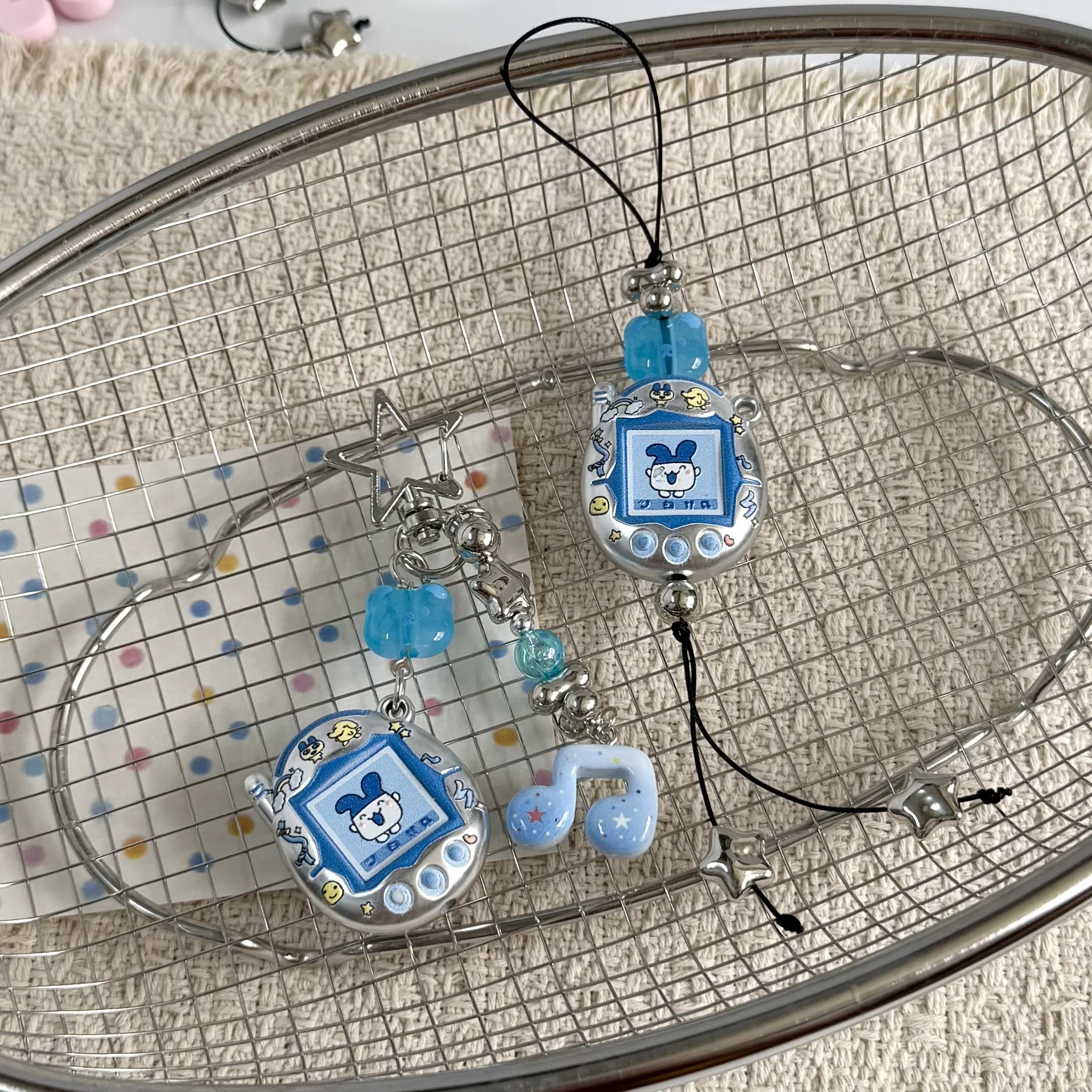 귀여운 Y2K 타마고치 스타일 비즈 키체인 레트로 만화 - Phone Accessories Beads 리뷰 및 가격