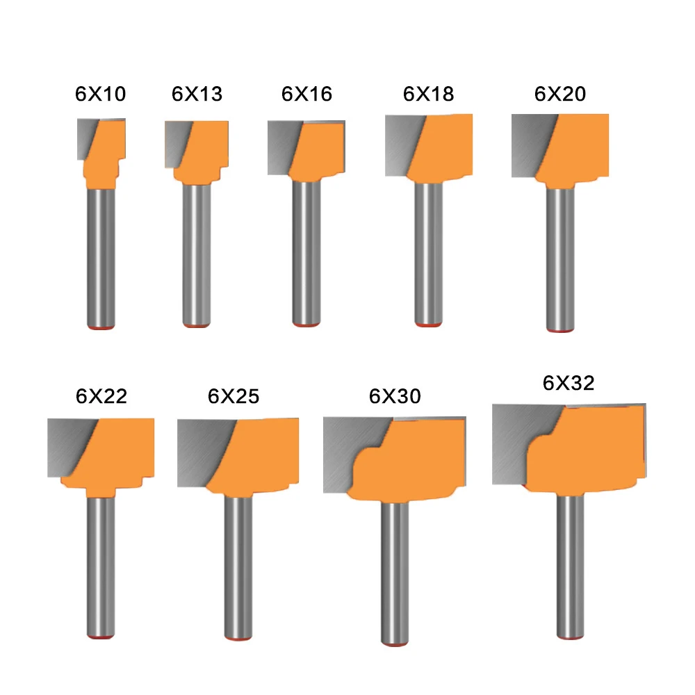 9PC/Set 6MM Shank Milling Cutter Wood Carving Carbide End Mill Tool 3D Woodworking Insert Router Bit Tungsten Cleaning Cutter