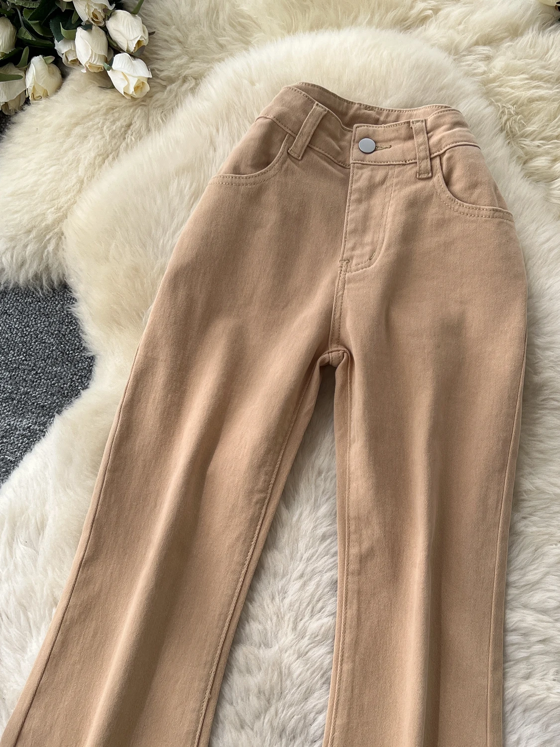 Retro High Waist Bell Bottom Jeans Women Slimming Versatile Long Pants American Hot Girl Design Sensation Fashionable Jeans