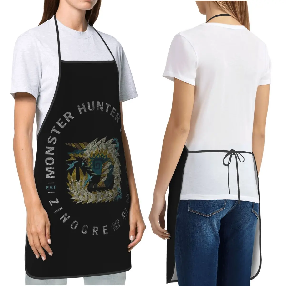 

Monster Hunter Vintage Zinogre Aprons Chef Cooking Baking Tablier Waterproof Bib Kitchen Cleaning Pinafore