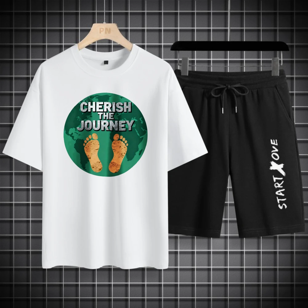 

Мужские футболки, комплекты, новые модные мужские комплекты, летние шорты с короткими рукавами, полиэстер, мужская летняя одежда, дышащая футбольная одежда