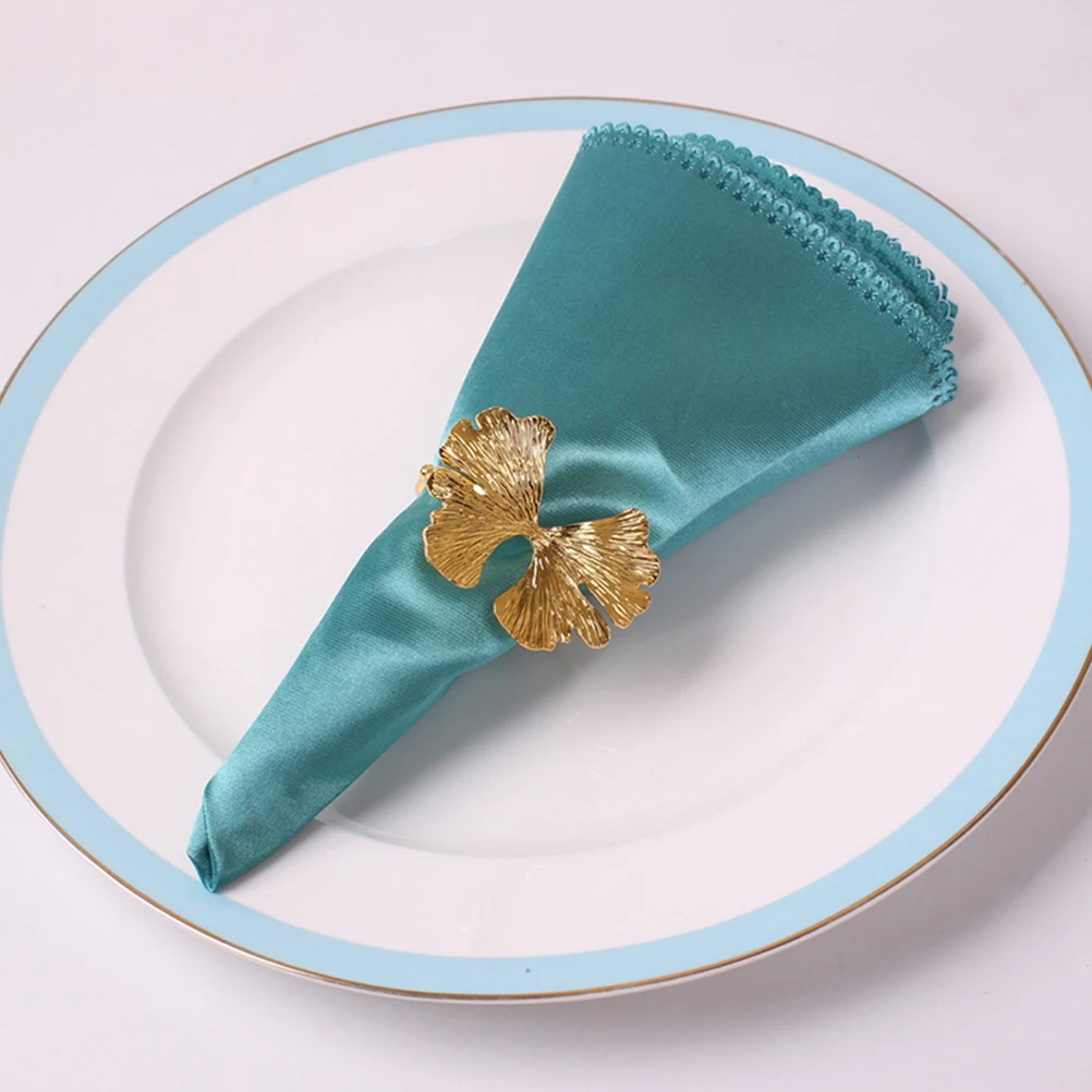 

4pcs Alloy Napkin Rings Elegant Party Banquet Wedding Table Decoration Creative Napkin Buckle For Events