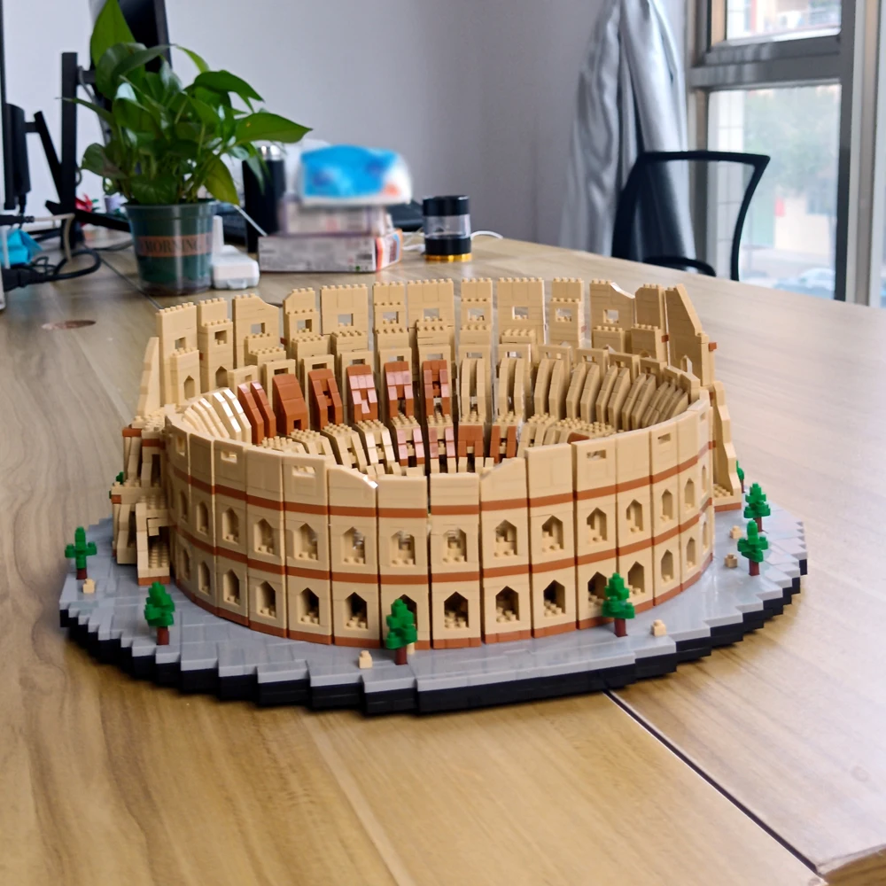 3D Colosseum Micro Building Blocks–Easy Assembly Rome Landmark Model,DIY Desktop Decor,Stress Relief Toy,Educational Puzzle Gift
