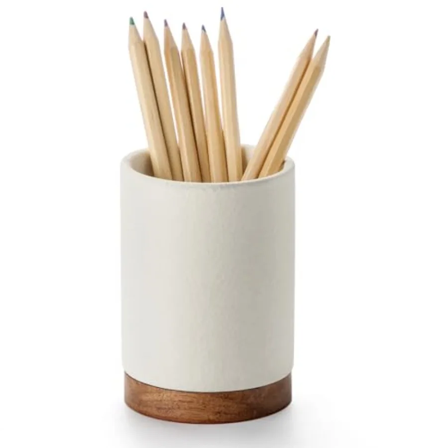 

Pen Holder for Desk, Ceramic Pencil Organizer and Makeup Brush Holder, Office Decor and Desk Accessories Perfect Office Organiz