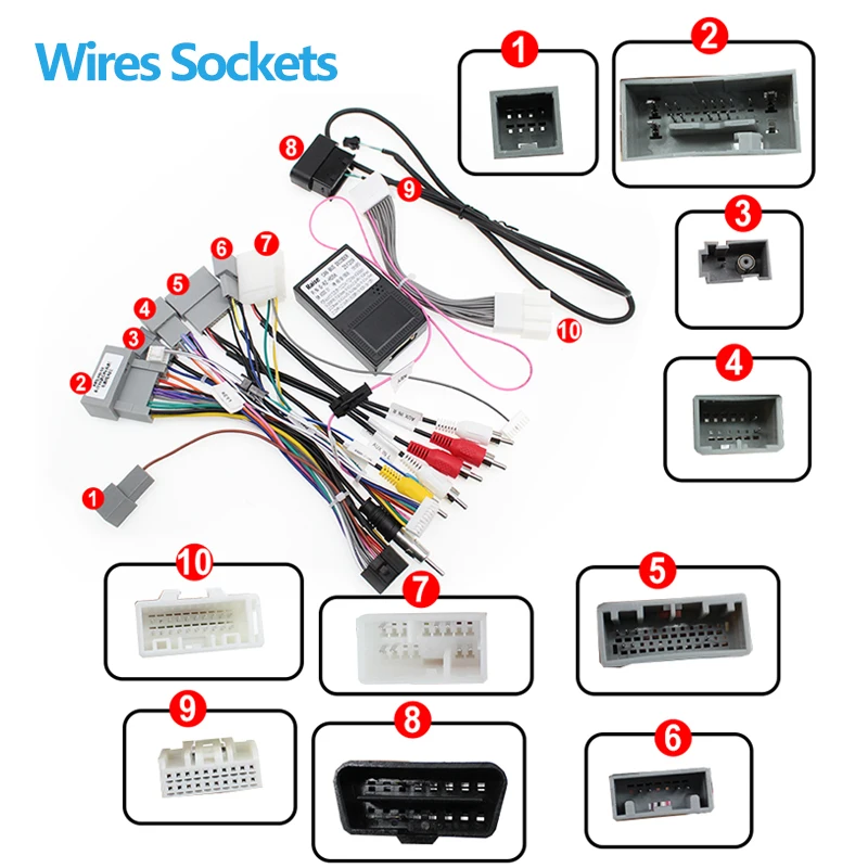 16pin Car Android Radio Stereo Plug Power Wiring Harness Cable adapter connector canbus decoder for Honda crv cr-v 2010