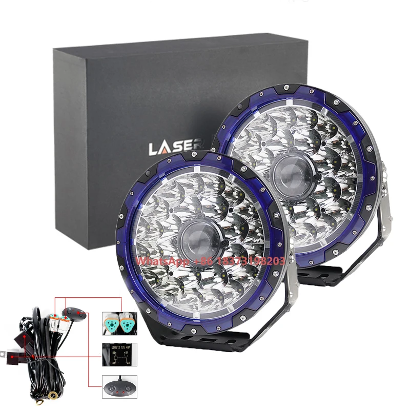 

Aurora 9 Inch 132W 24*5W 0sram +12W IP68 Led Light 2000M Laser LED Driving Light