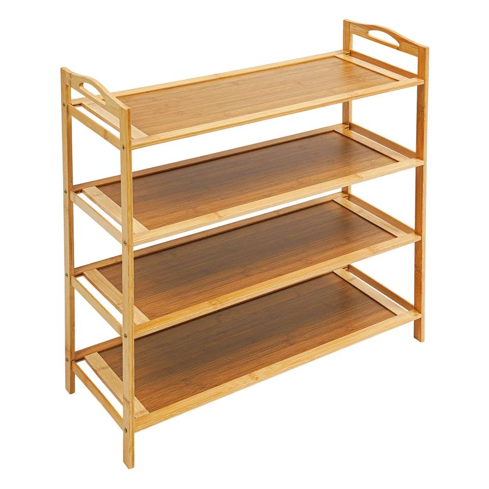 4 Tier Bamboo Shoe Rack Eco Friendly Organizer