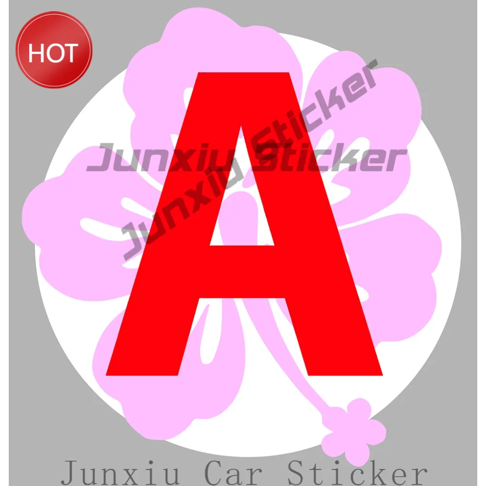 Jeune Conducteur Fleur Rose Disque Obligatoire Autocollant Personalized Pvc Decal Uv Protection For Hood Travel Case Sticker