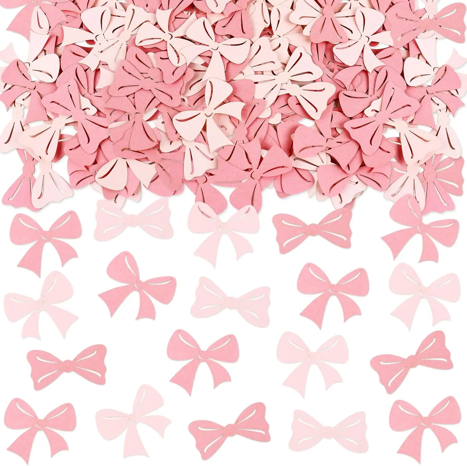 100 Stück rosa Schleifen-Konfetti, Mädchen-Party-Dekoration, Babyparty, Verlobungsfeier, Tischdekoration, Zubehör