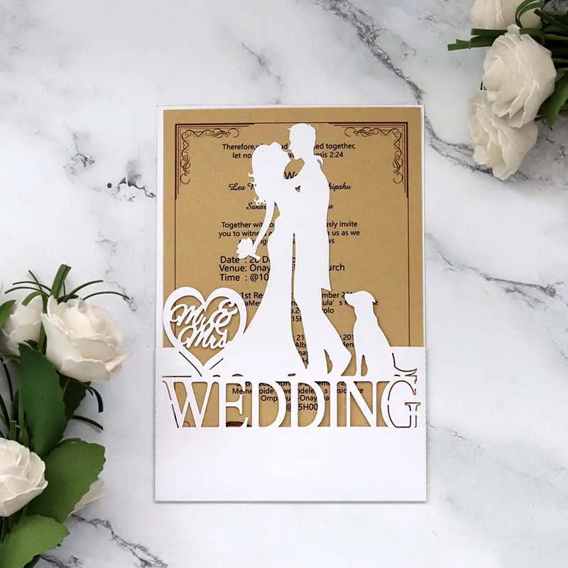 25pcs Bride and groom Wedding Invitation Letter Greeting Card Birthday  Adult Baptism Envelope Postcard Party Decoration