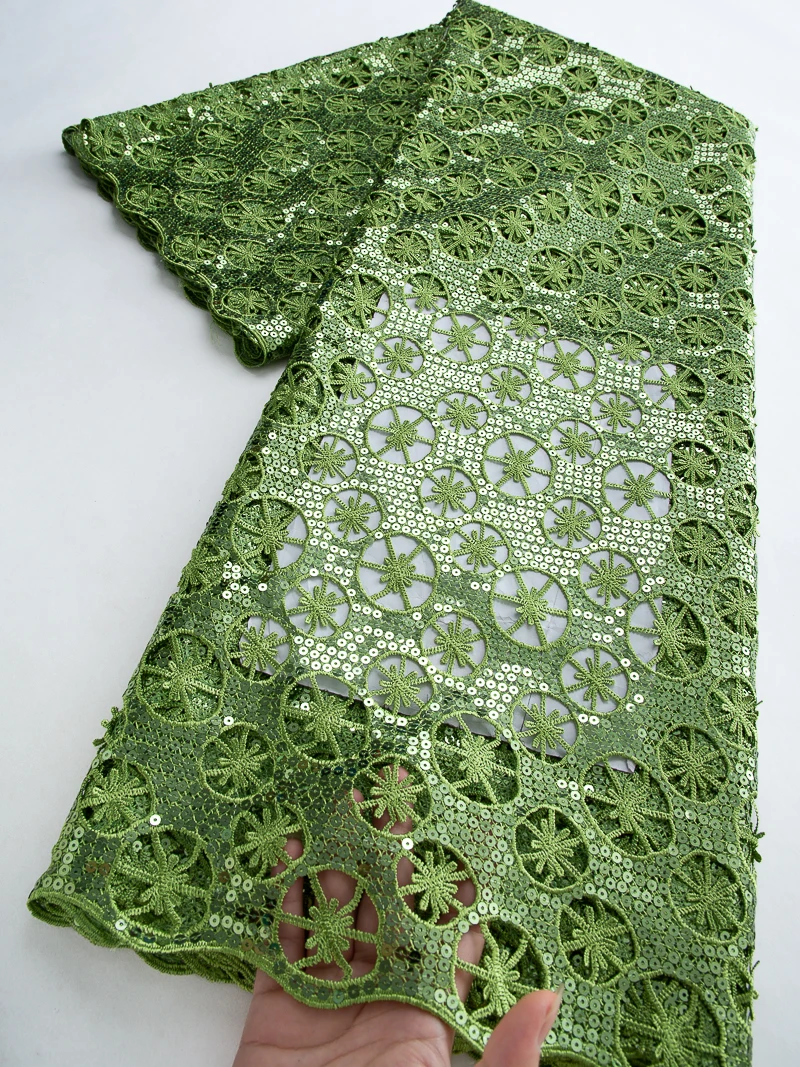 

Африканская гипюровая кружевная ткань высокого качества, водорастворимая кружевная ткань с блестками, новейшая нигерийская ткань для шитья платья, 2,5 ярда, 4467