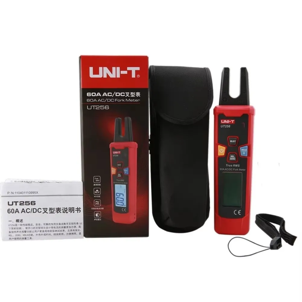 UNI-T UT256 Fork Style Current Meter Measures 60A AC or DC with True Technology and Non-Contact Voltage Detection