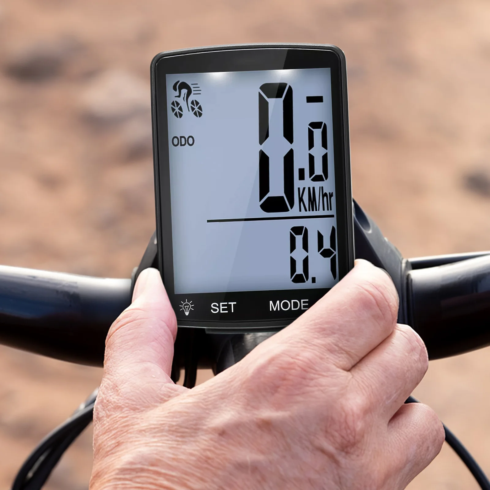 

Wireless Bicycle Speedometer Odometer Compact Lightweight Multifunctional Bike Computer Large LCD Screen Cycling Supplies