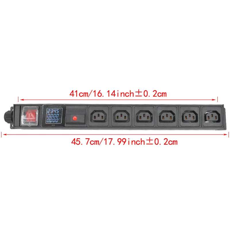 Imagem -06 - Pdu Power Strip Distribution Display Digital Amperímetro C13 Way Output Socket 2m Extension Cord com Proteção contra Sobrecarga