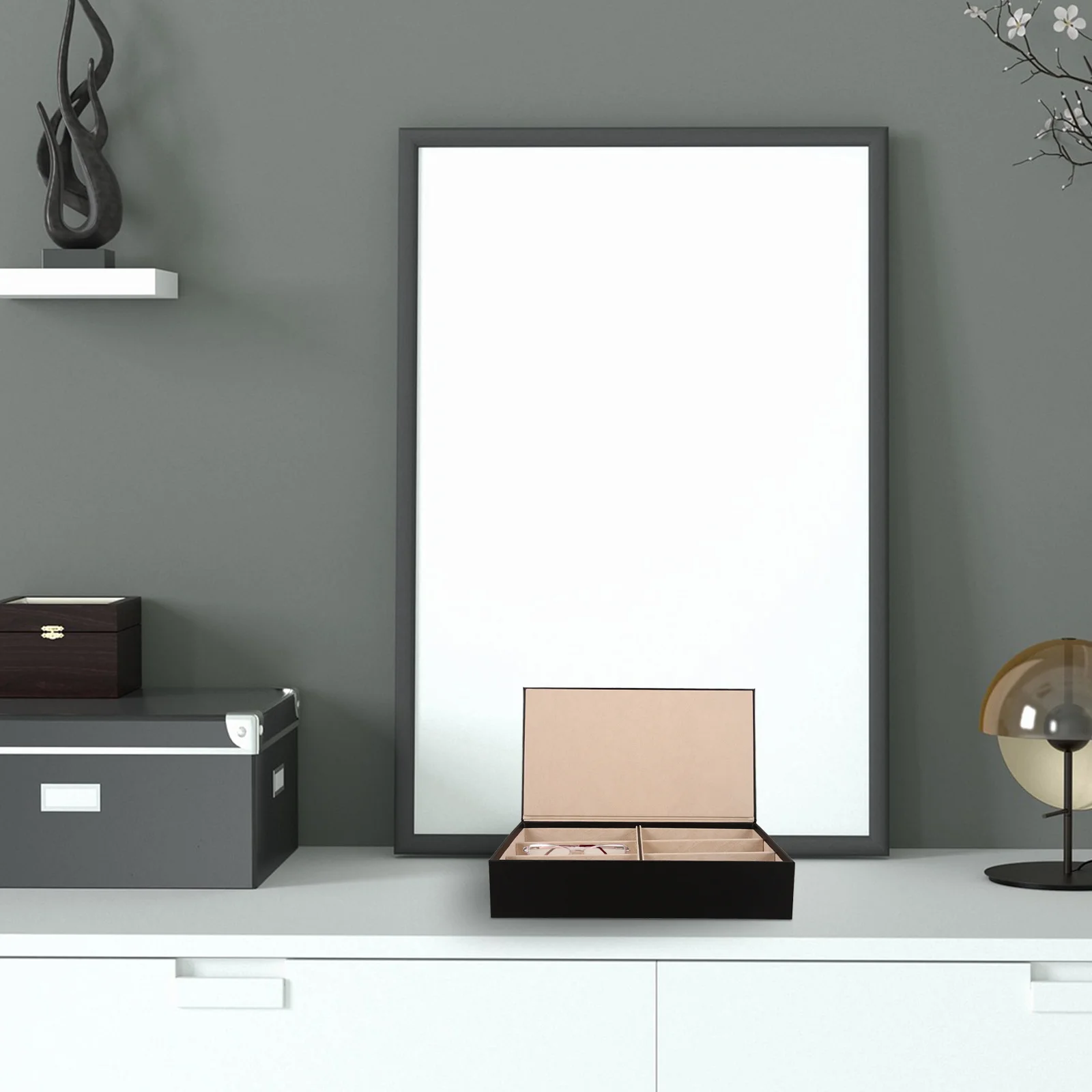 

Multi-Compartment Eyeglass Organizer Sunglasses Storage Box Eyewear Display Rack Scratch-Resistant Glasses Holder Durable Sturdy