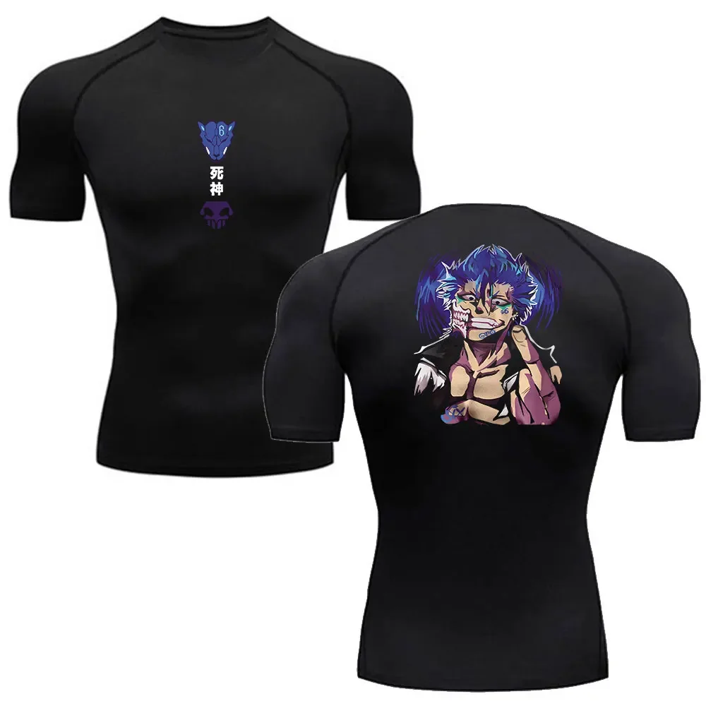 Anime Bleach Compression Shirt Men Fitness Gym Sport Running T-Shirt Rashgard Tops Tee Quick Dry Short Sleeve T-Shirt For Men