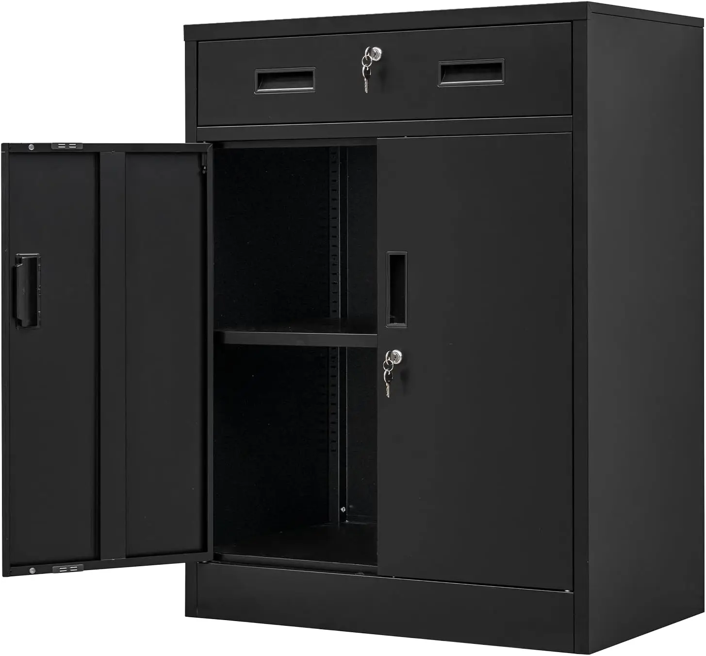 

Metal Garage Storage Cabinets，Metal File Cabinet with 1 Locking Drawers, Lockable Cabinets for Office, Home, Garage, Warehouse