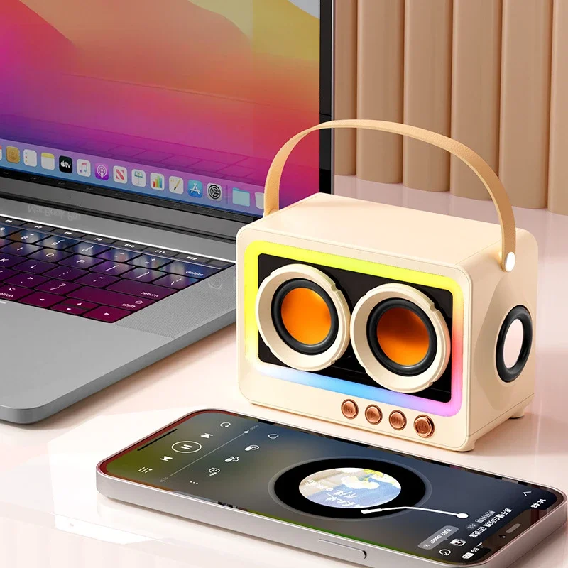 

Portable Semi Transparent Mechanical Punk Style Colorful Bluetooth Speaker HiFi Stereo Subwoofer Sound Box Outdoor Party Speaker