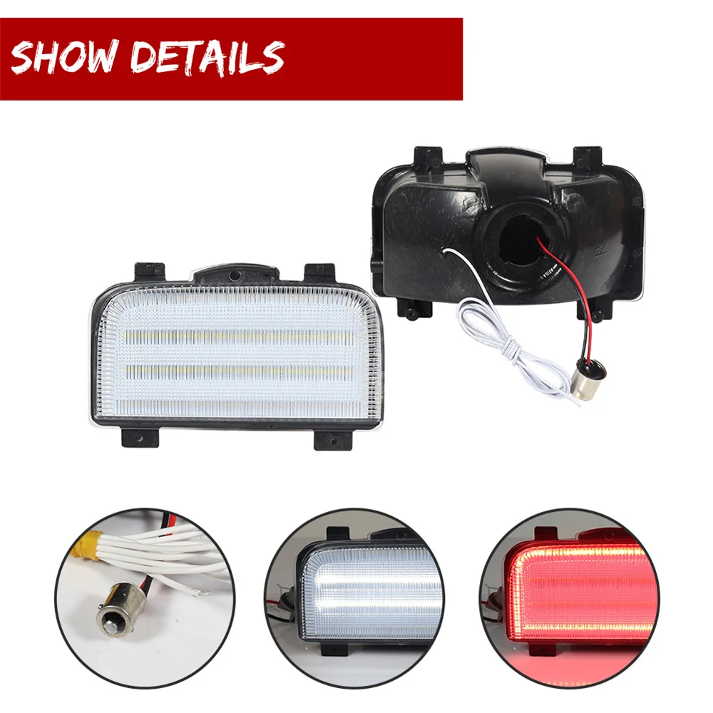 2-in-1 Tail Lights Red LED Rear Fog Lights & White Tailgate Backup Reverse Lights For Corvette C4 1991 1992 1993 1994 1995 1996