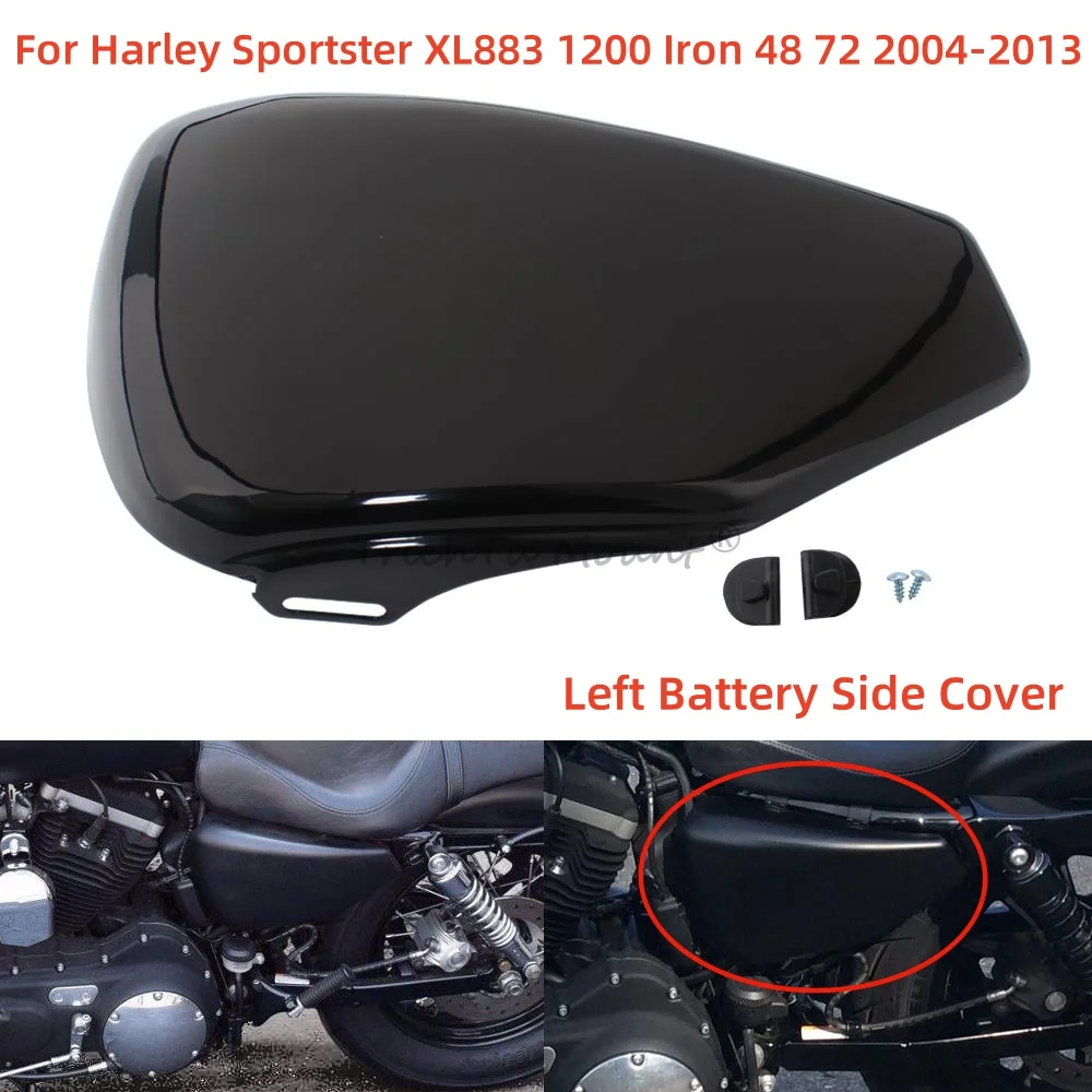 

For Harley Sportster Iron XL883 XL1200 48 72 Roadster Custom XR 2004-2013 Motorcycle Gloss Black Left Battery Side Cover Fairing