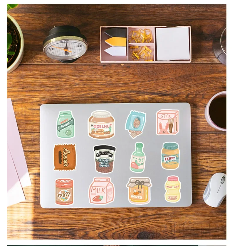 10/30/50Pcs Cartoon Snack impermeabile Graffiti Sticker bagaglio decorativo estetico Laptop Phone Diary Scrapbook adesivi per bambini