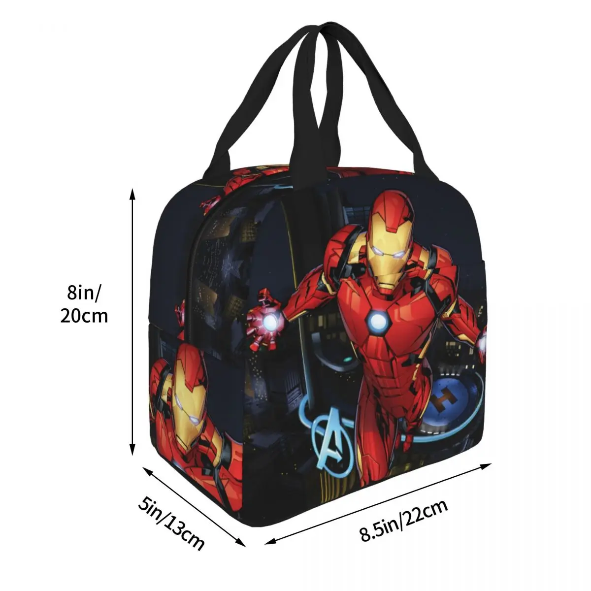 Iron Man Flying Forward Insulated Lunch Bag High Capacity Reusable Cooler Bag Lunch Box Tote School Picnic Food Handbags