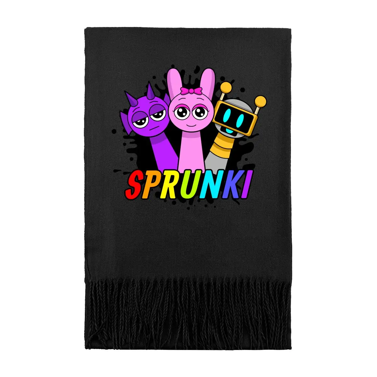 

Классический длинный теплый шарф Sprunki Characters — вневременной дизайн