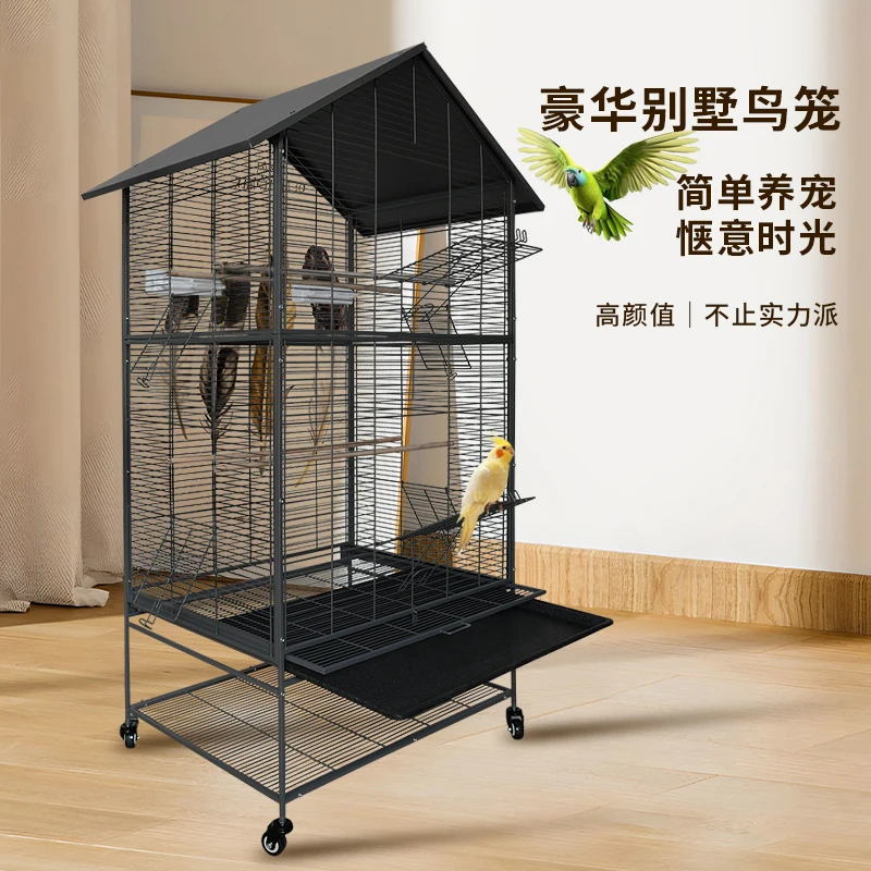 

Ecological Bird Cage Large Luxury Household Parrot Cage Breeding Cage Peony Tiger Skin Xuanfeng Embroidered Myna Special Villa