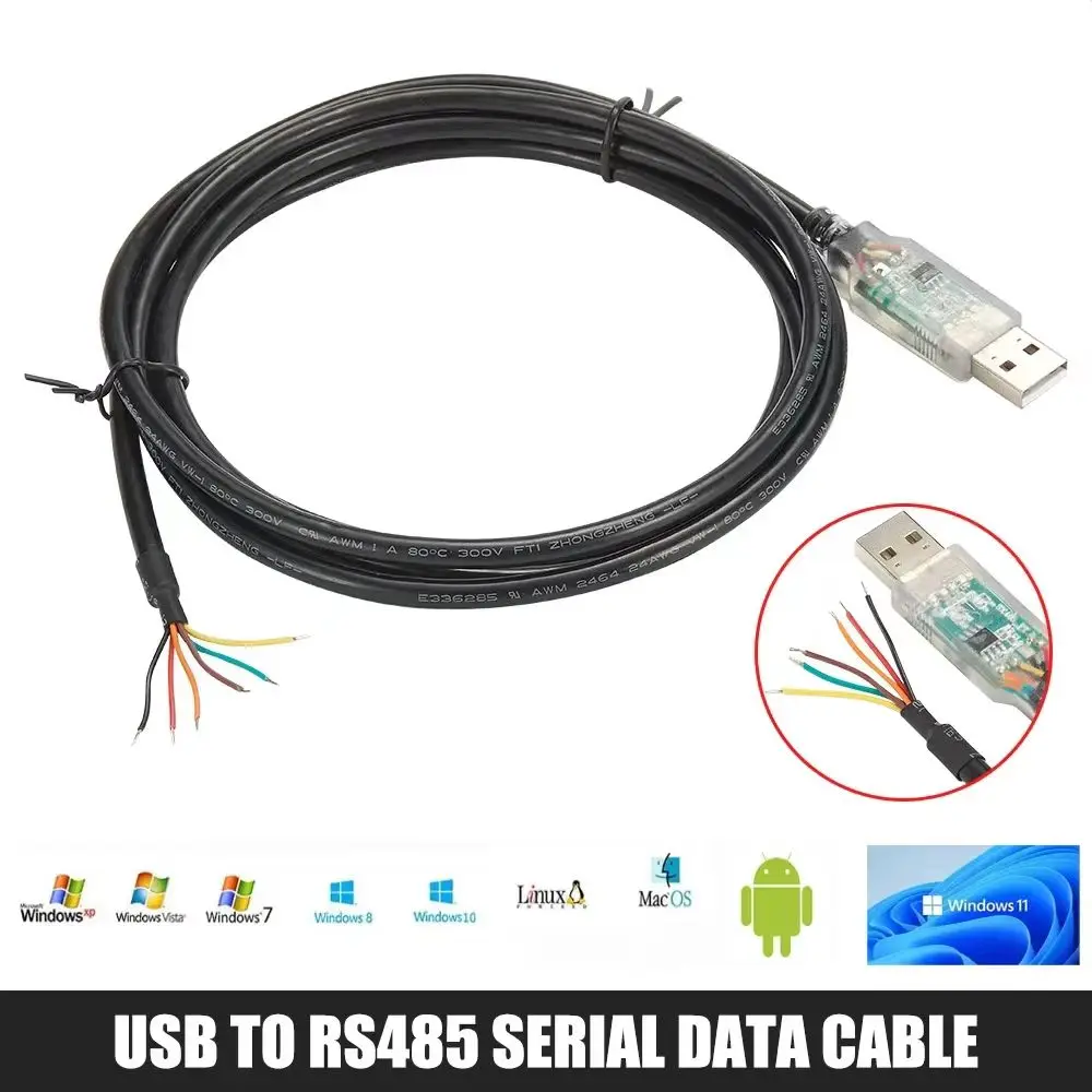 

Новый кабель FTDI с чипом USB-RS485 со светодиодами TX/RX, адаптер длиной 6 футов, совместимый с USB-RS485-WE, кабель-переходник rs485 с драйвером