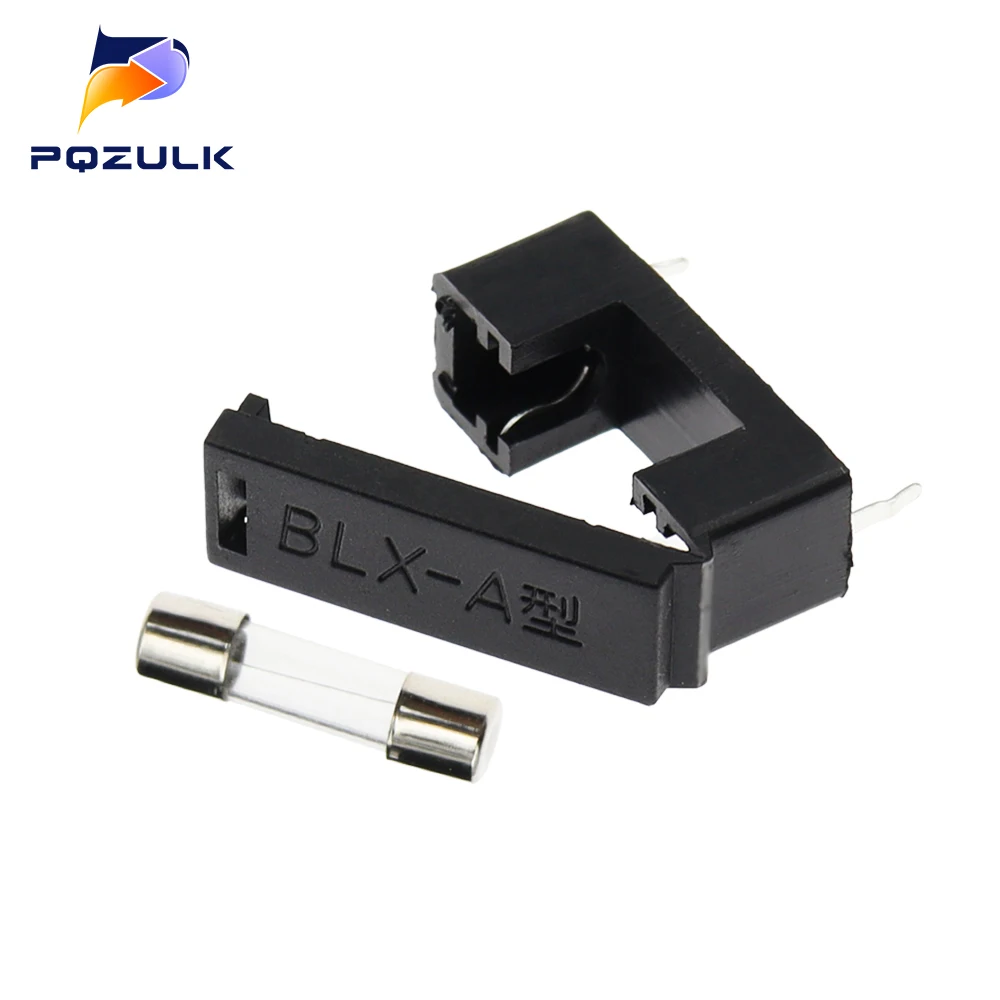 10Pcs 5x20mm Fuse Holder With Cover Chassis/Panel Mount BLX-A Black For PCB Board S08 Drop ship