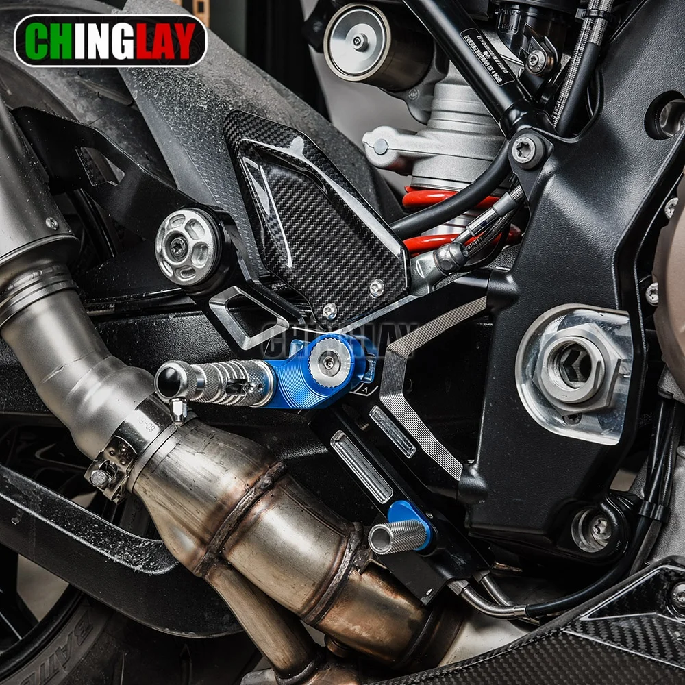 لسيارات BMW MOTORRAD M مجموعة خلفية قابلة للتعديل لسيارات BMW S1000RR M1000RR 2019-2025 ملحقات مسند القدمين من الكربون والألومنيوم #2