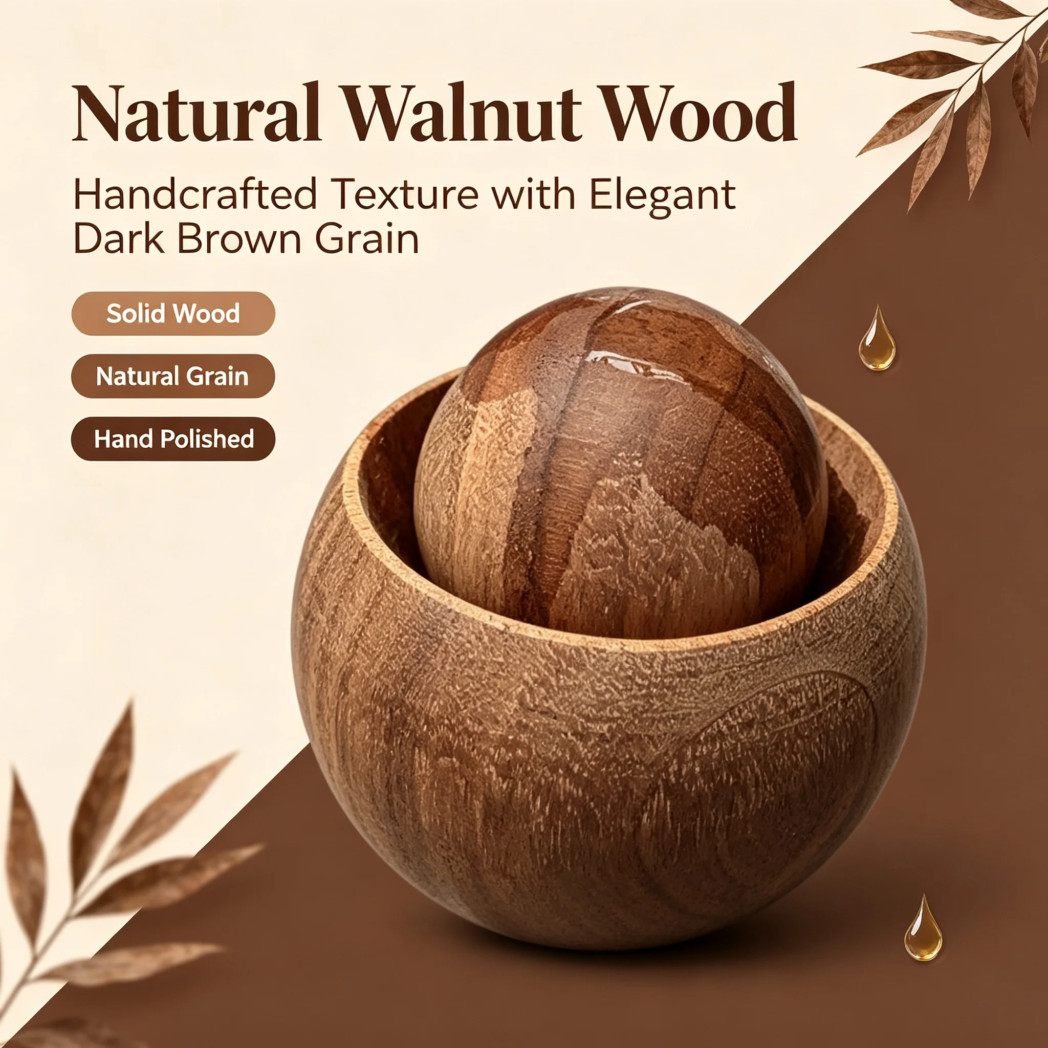 Car Wooden Essential Oil Diffusers-Spherical Design Bedroom Decor Diffuser Car Home Room Fragrance Natural Fragrance Dispersion