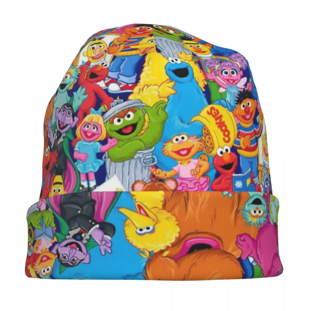 Sesamstraße Cartoon Motorhaube Hut Herbst Winter Outdoor Skullies Beanies Hüte Elmo Freunde für Männer Frauen Warme Dual-use-kappen