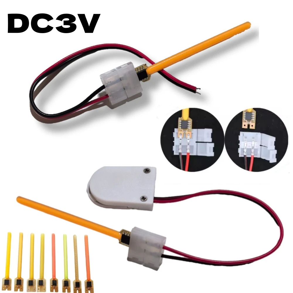 DC 3V 40mm 59mm 70mm Meteor Shower Flowing Water Lamp COB LED Filament with No Need Welding Buckle Wire/Battery Box Diodes Parts