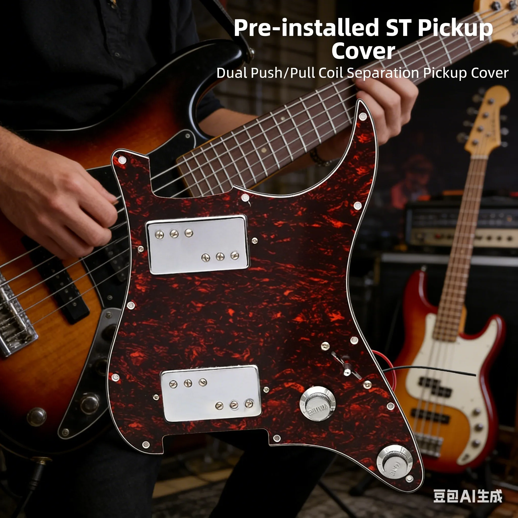 

1 шт., защита звукоснимателя для гитары, ПВХ, предварительно проводной звукосниматель в стиле ST, 3-слойная двойная накладка для хамбакера, гитарная накладка, сменные аксессуары