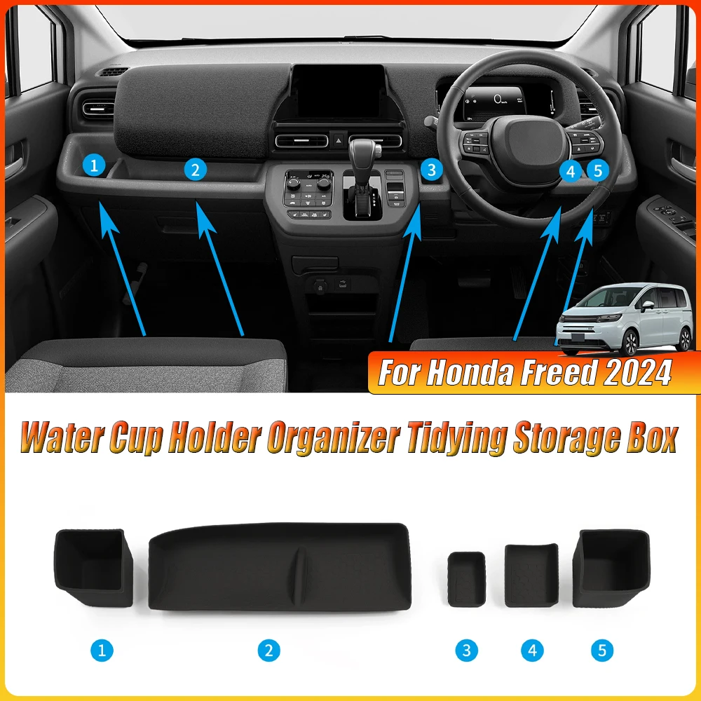 

Water Cup Holder Organizer Tidying Storage Box Only Fit Right Rudder for Honda Freed 2024 Car Dashboard Storage Pad Accessories