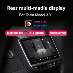 Display del sedile posteriore per Tesla Model 3 Y nuovo Display per il controllo del clima di intrattenimento posteriore da 7.2 pollici accessori interni per auto Android